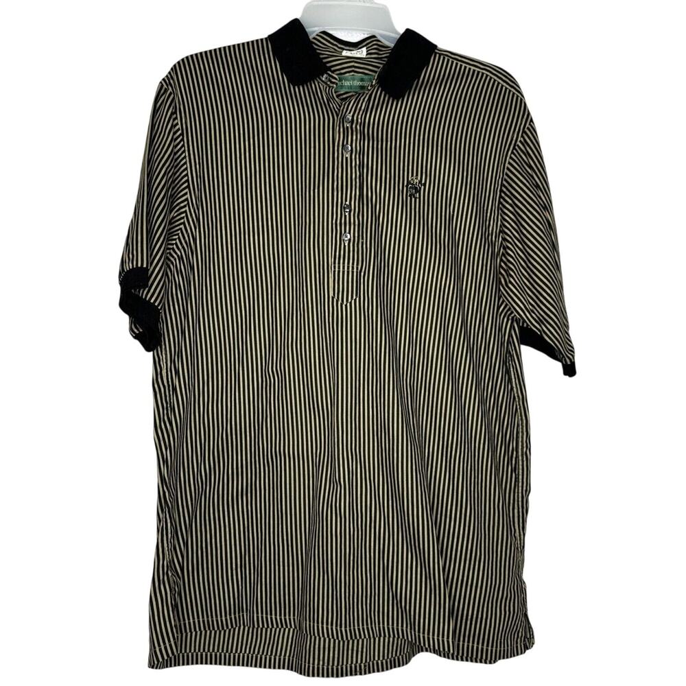 Michael Thomas Vintage 90s Golf Shirt Egyptian Cotton X Large Stripes XL